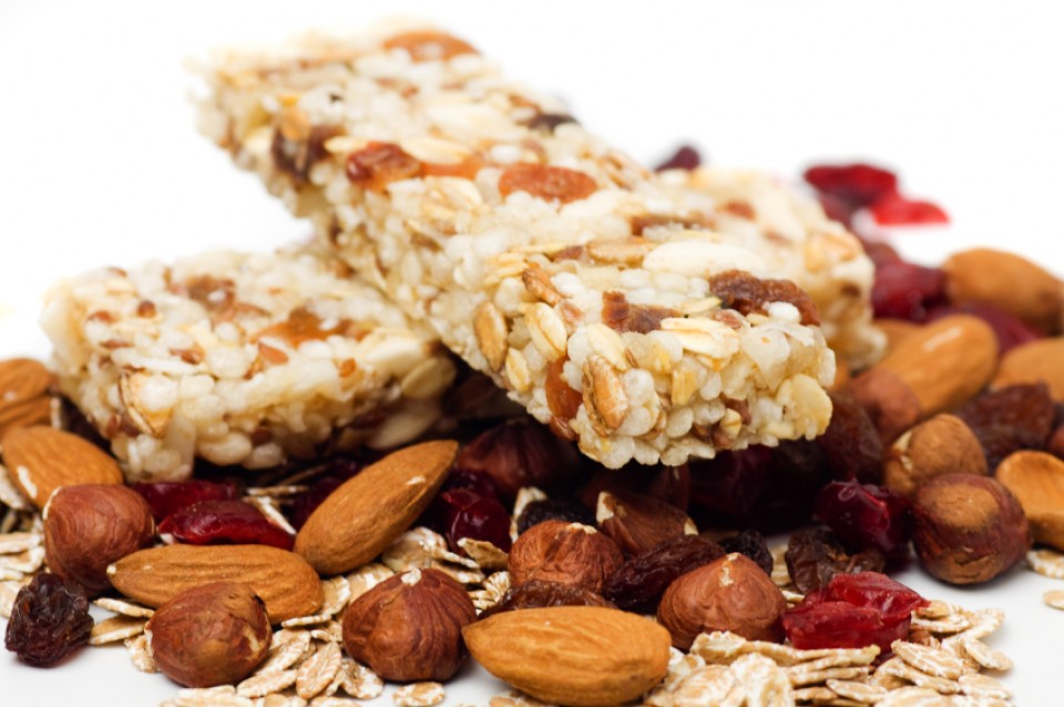 Granola bar on white background picture