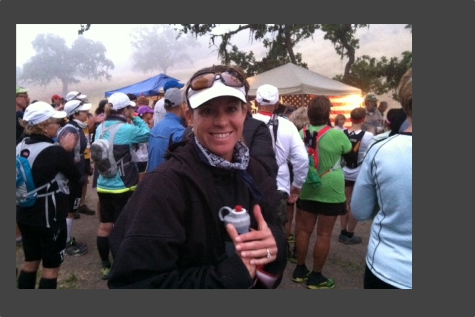 Picture of Carilyn Johnson at the Starting Line of Born to Run Ultra Marathon