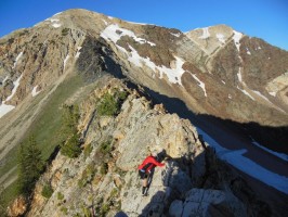 Traversing the knife-edge to the American Fork Twins