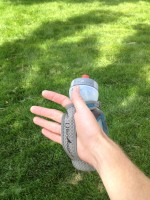 Note the reversed grip for better power hiking