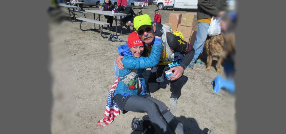 picture of emily at the finish of the antelope island buffalo 100