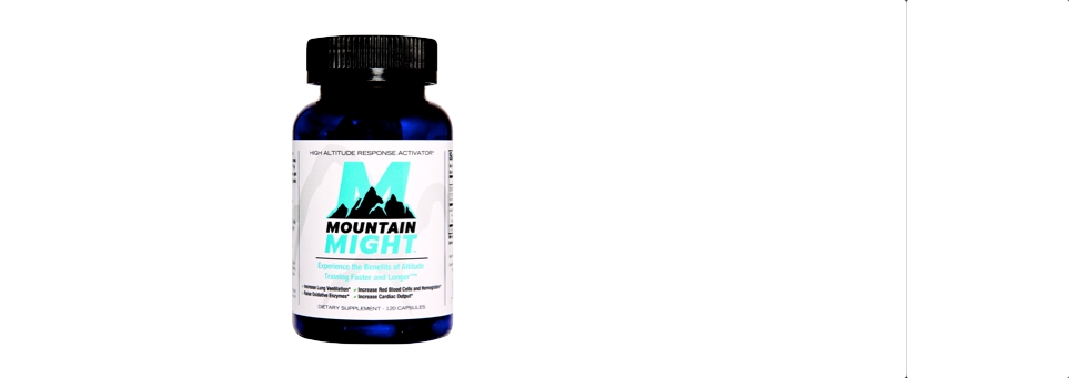 Picture of the bottle of Mountain Might altitude training supplement