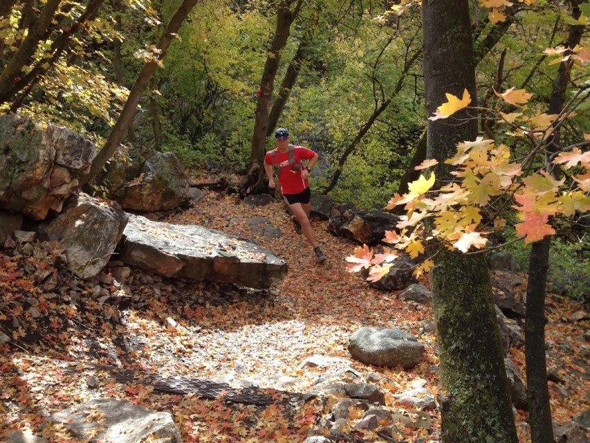 The author running local trails along the Wasatch Front, UT